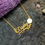 Custom Floral Name Necklace