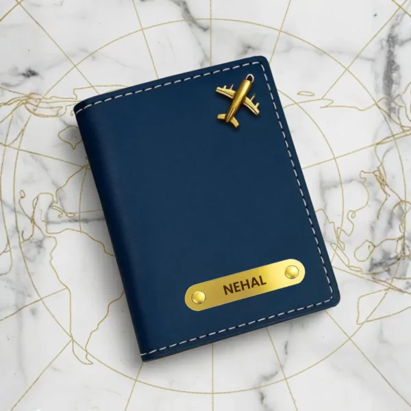 Custom Name Blue Passport Cover