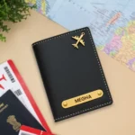 Custom Name Black Passport Cover