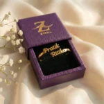 Personalized Couple Name Bracelet in a purple display box