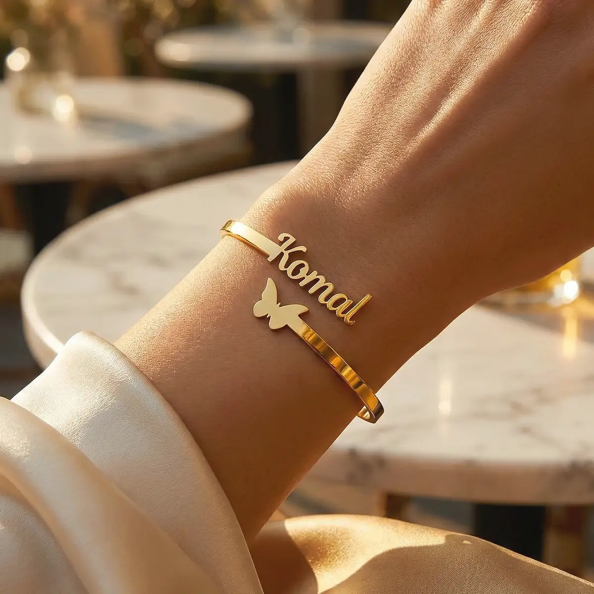 Custom Butterfly Name Bracelet Custom Butterfly Name Bracelet