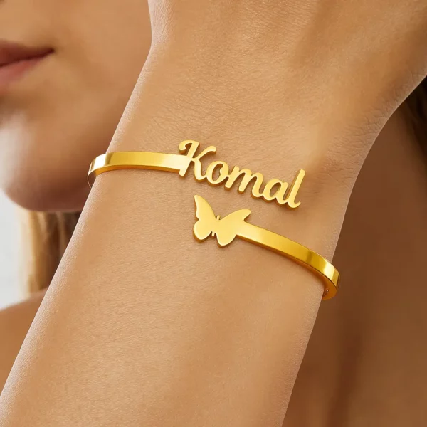 Custom Butterfly Name Bracelet