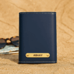 3-Fold Blue Custom Name Wallet
