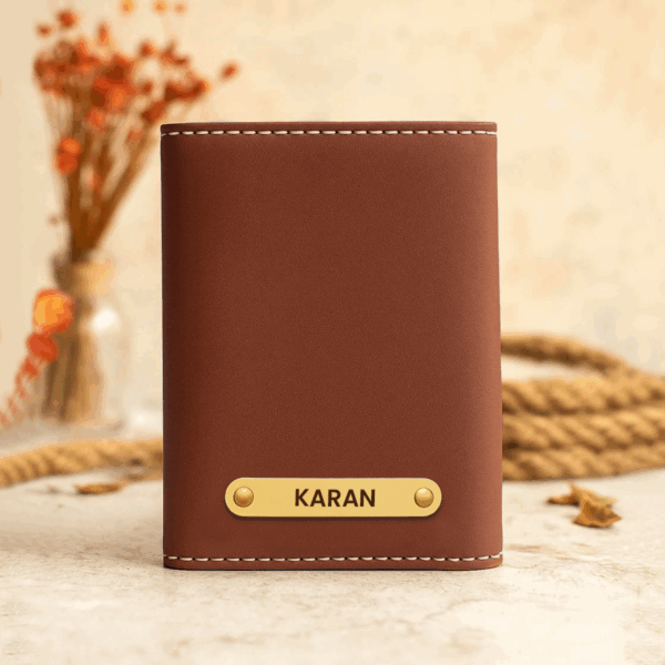 3-Fold Brown Custom Name Wallet