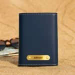 3-Fold Blue Custom Name Wallet