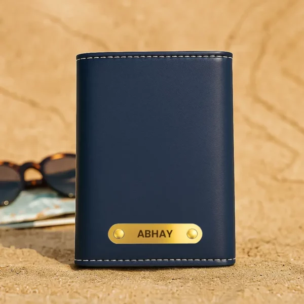 3-Fold Blue Custom Name Wallet