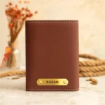 3-Fold Brown Custom Name Wallet
