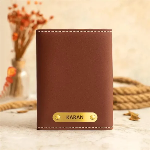 3-Fold Brown Custom Name Wallet