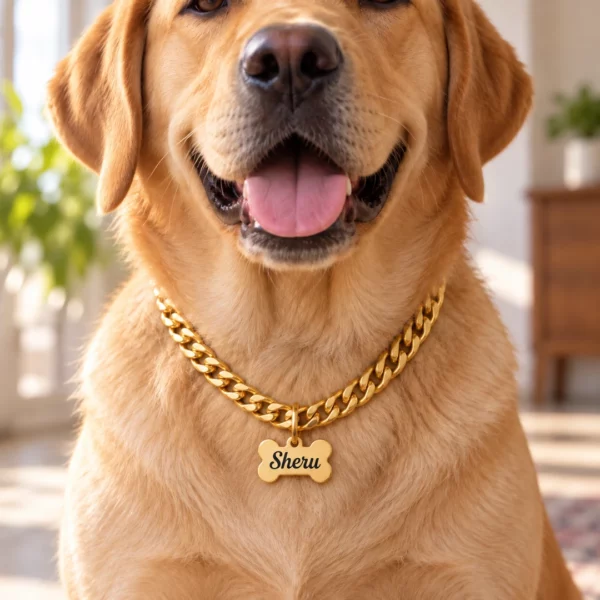 Personalized Dog Name Pendant - daily dog styling with smaller pendant