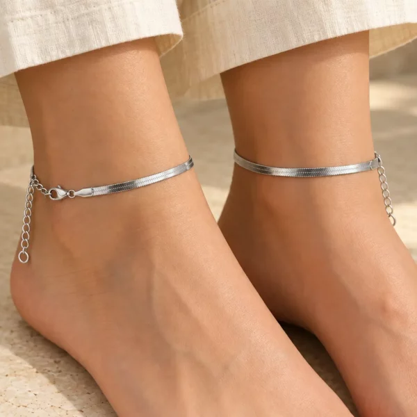 Snake Silver Anklet for Women (Buy 1 Get 1 Free Combo)