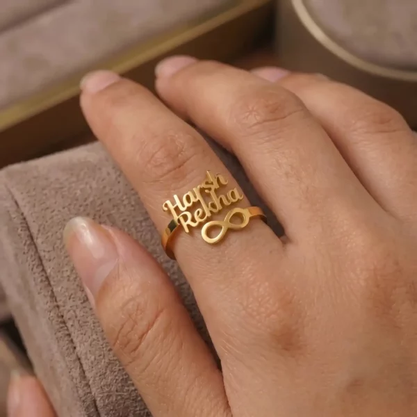 Infinity Couple Name Ring